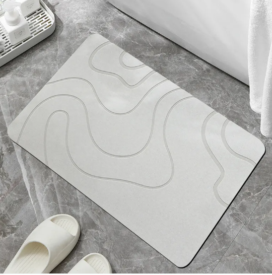 Non-Slip Diatomite Bath Mat – Fast-Drying, Anti-Slip Floor Mat for Bathroom Safety