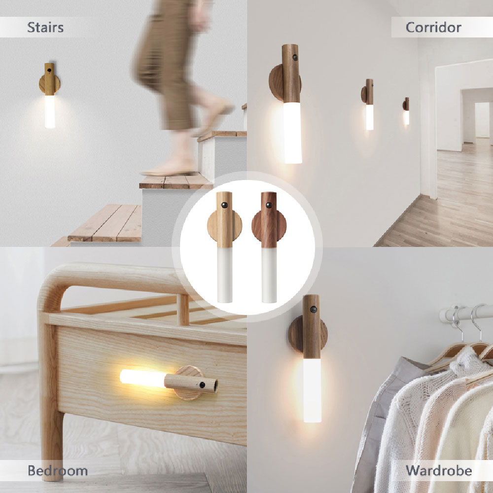 Magnetic Motion Sensor Night Light – Auto-On Light for Hallways, Stairs & Bedroom (Rechargeable, Warm LED)