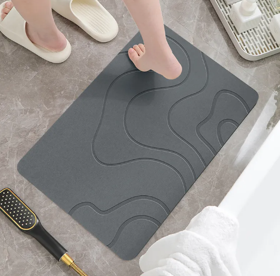 Non-Slip Diatomite Bath Mat – Fast-Drying, Anti-Slip Floor Mat for Bathroom Safety