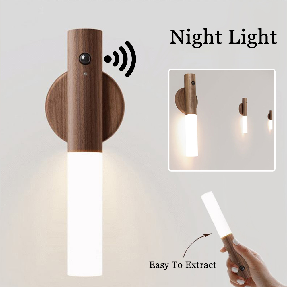 Magnetic Motion Sensor Night Light – Auto-On Light for Hallways, Stairs & Bedroom (Rechargeable, Warm LED)